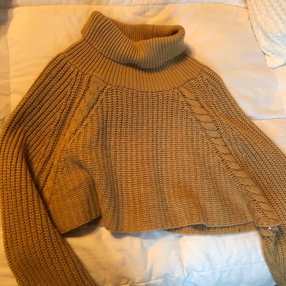 Cropped turtle neck sweater
